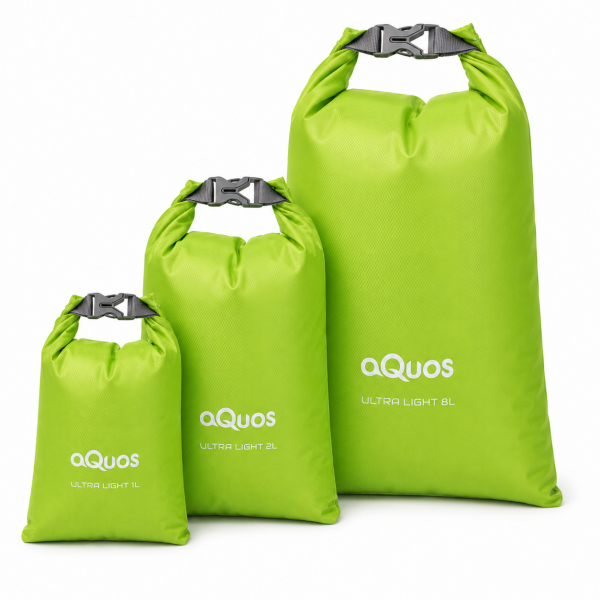 aQuos Set 3 wasserdichter Packsack 1, 2 und 8 Liter