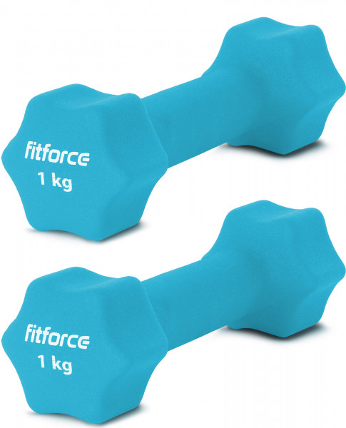 Fitforce 1kg Paar Neopren Fitness Hanteln Gymnastikhanteln Kurzhanteln