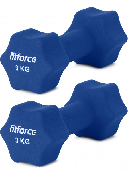 Fitforce 3kg Paar Neopren Fitness Hanteln Gymnastikhanteln Kurzhanteln