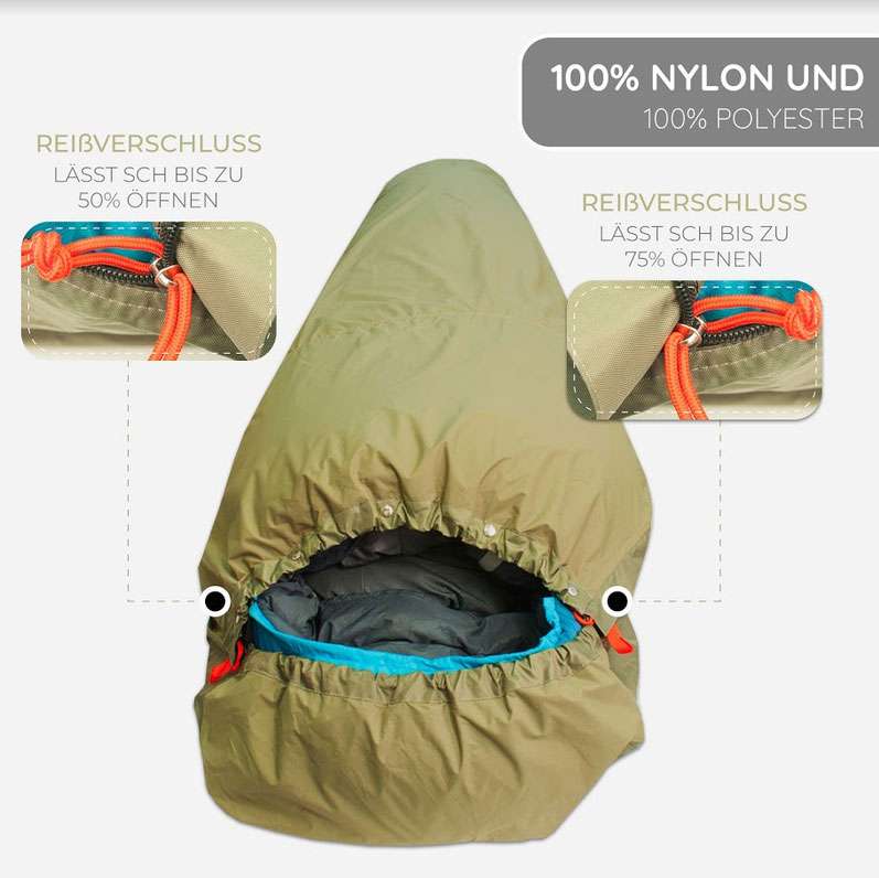 schlafsack leicht und kleines packmaß warm QEZER Daunenschlafsack, Winterschlafsack, 600FP+ Premium-Daunen, 12°C bis -24°C, für 3-4 Jahreszeiten, Camping, Wandern und Outdoor-Trekking (Blau und Rot 8℃) Sport & Freizeit B-Waren Sale Dornbirn PfsCollection:S141 Modelle:56/62
