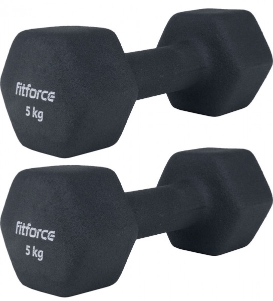 Fitforce 5kg Paar Neopren Fitness Hanteln Gymnastikhanteln Kurzhanteln