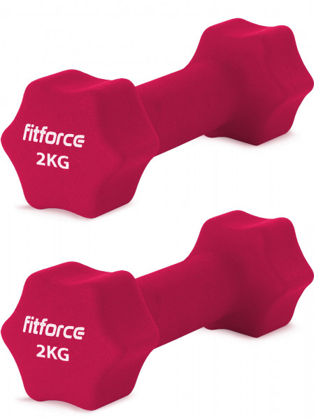 Fitforce 2kg Paar Neopren Fitness Hanteln Gymnastikhanteln Kurzhanteln